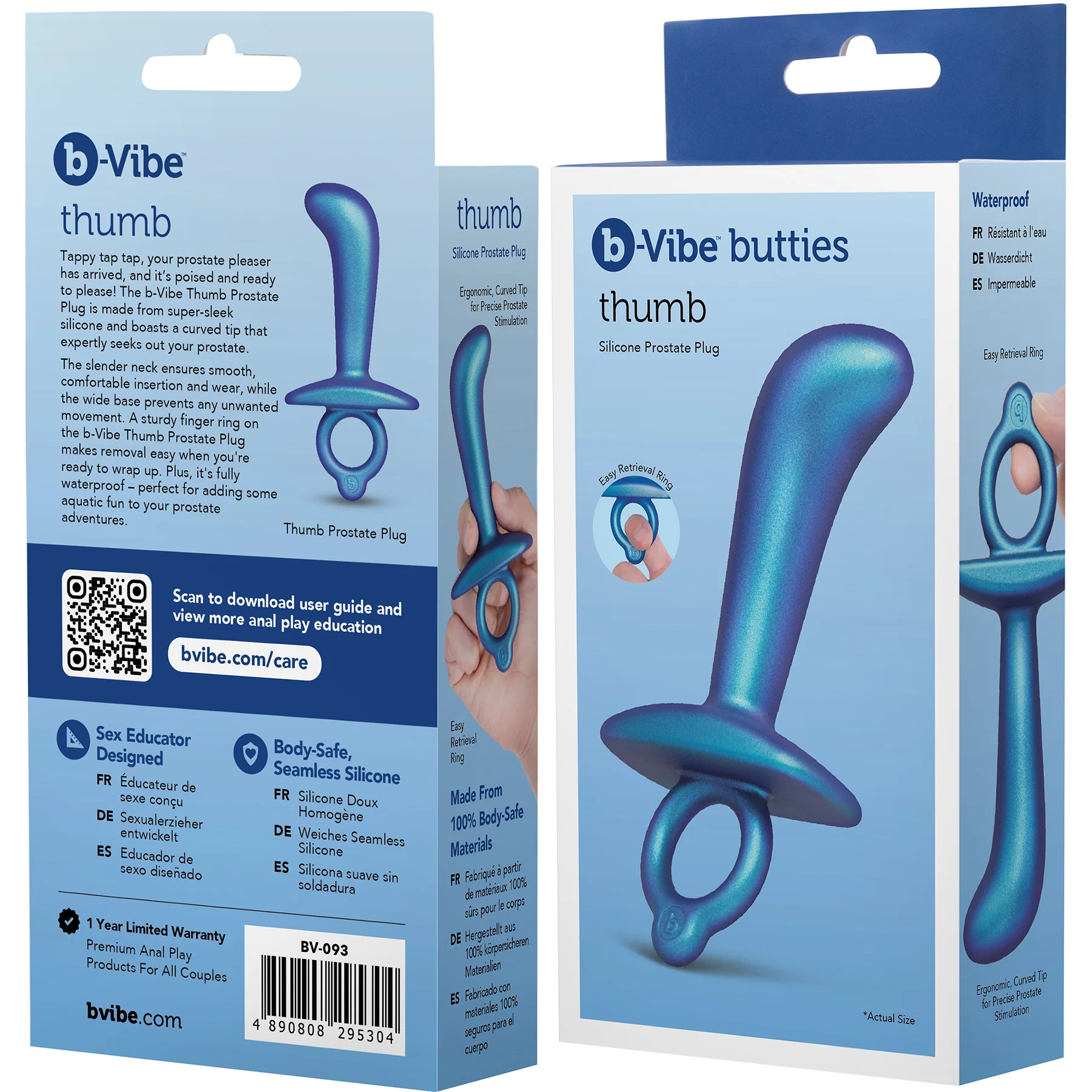 b-Vibe Butties Thumb Silicone Prostate Plug - Image 8
