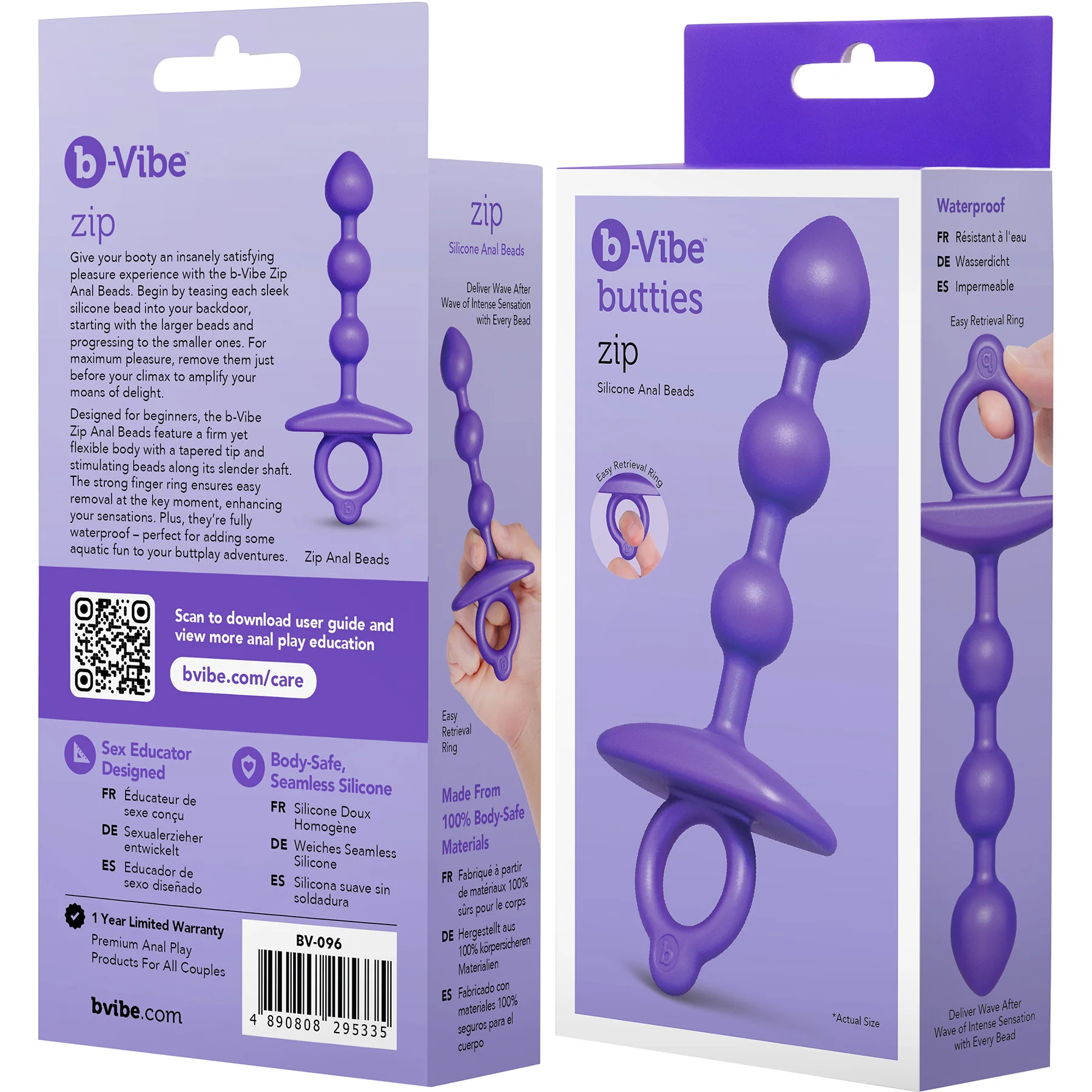 b-Vibe Butties Zip Silicone Anal Beads - Image 8
