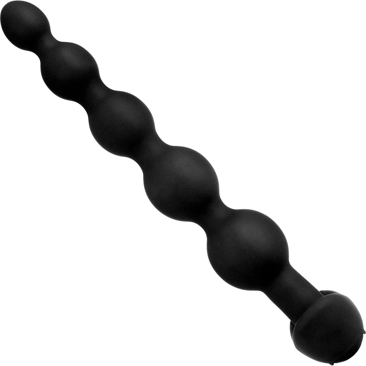 b-Vibe Cinco Vibrating Rechargeable Silicone Anal Beads With Remote - Black - Image 3