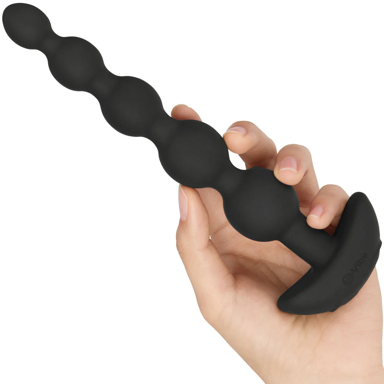 b-Vibe Cinco Vibrating Rechargeable Silicone Anal Beads With Remote - Black - Image 5