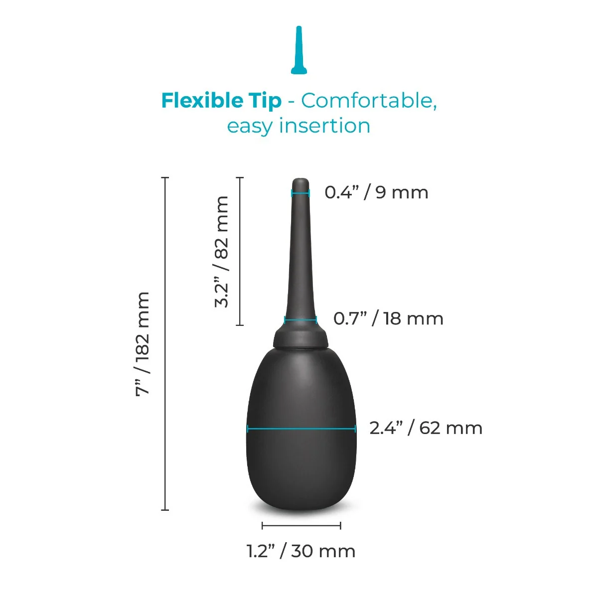 b-Vibe Flexible Silicone Anal Douche - Image 12