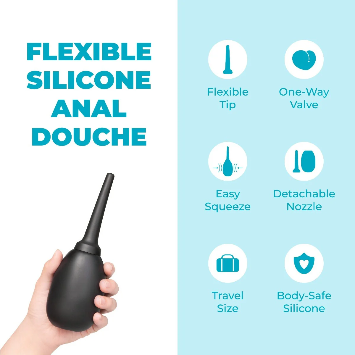 b-Vibe Flexible Silicone Anal Douche - Image 2