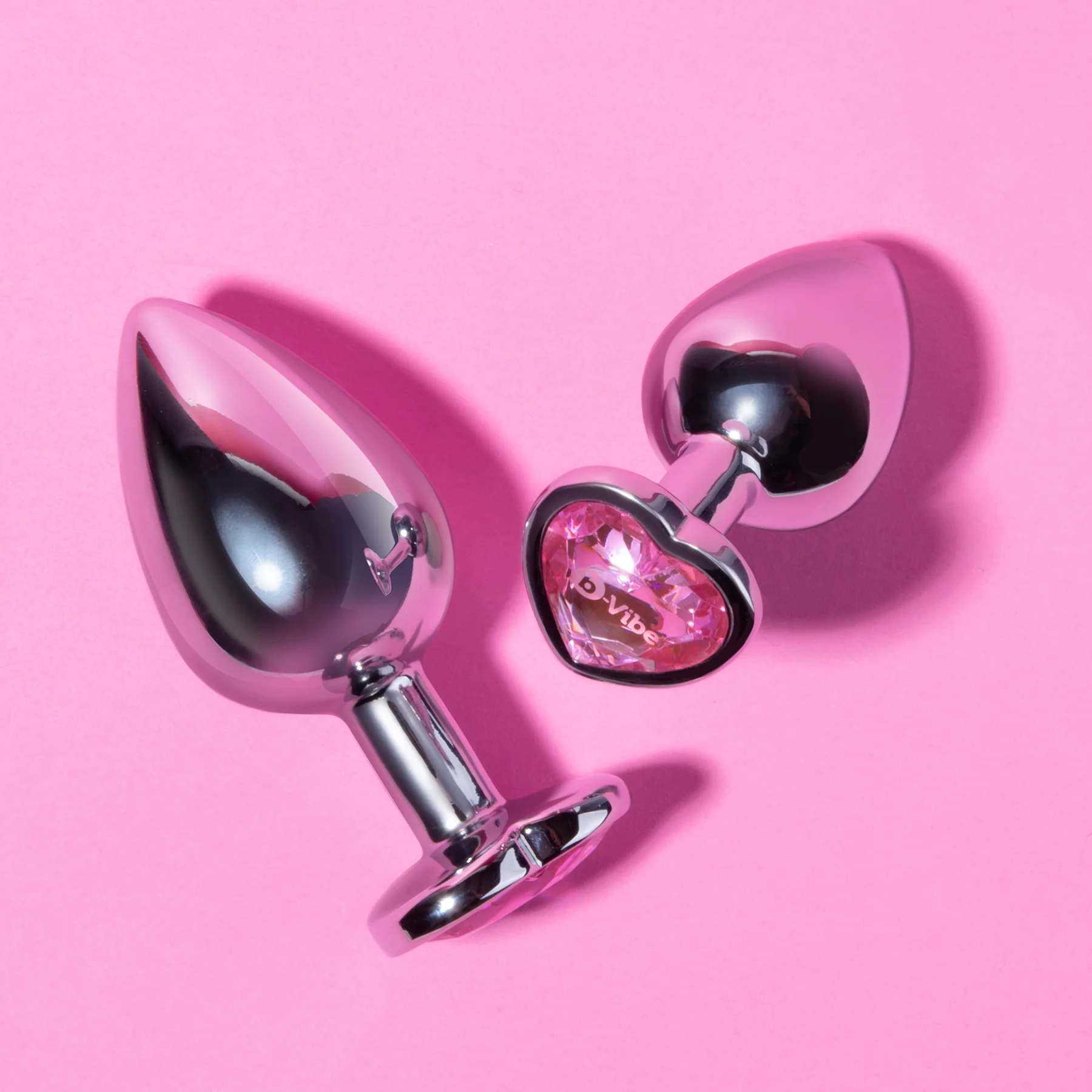 b-Vibe Jewel Heart Metal Butt Plug Training Set - Image 3