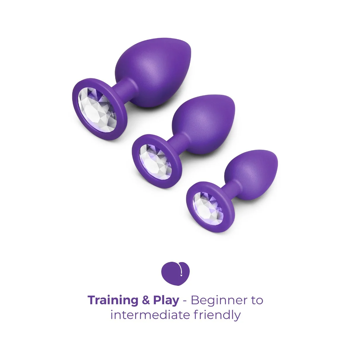 b-Vibe Jeweled Butties Bundle Silicone 3 Piece Anal Training Set - Image 6