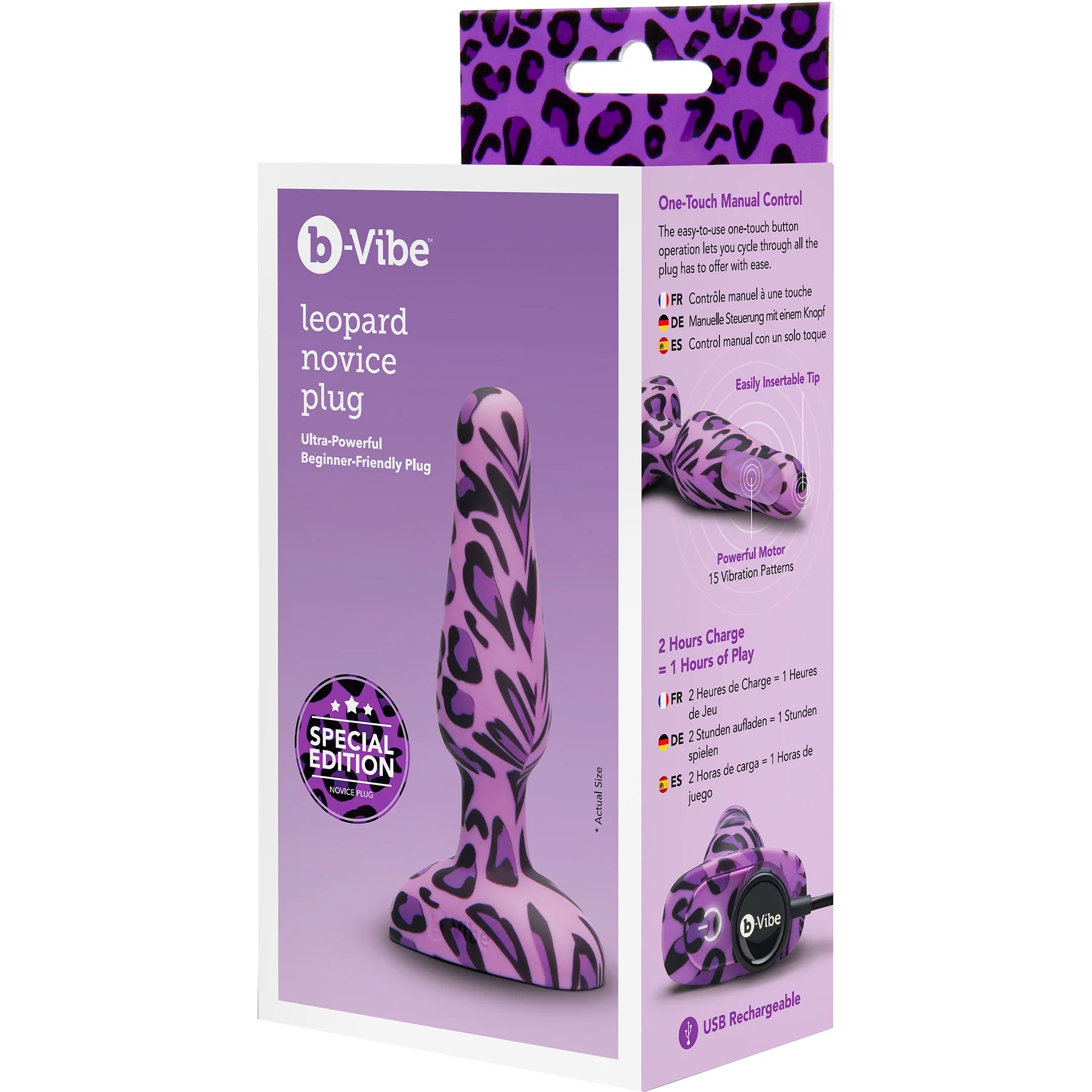 b-Vibe Leopard Novice Plug Special Edition Vibrating Anal Plug - Image 22