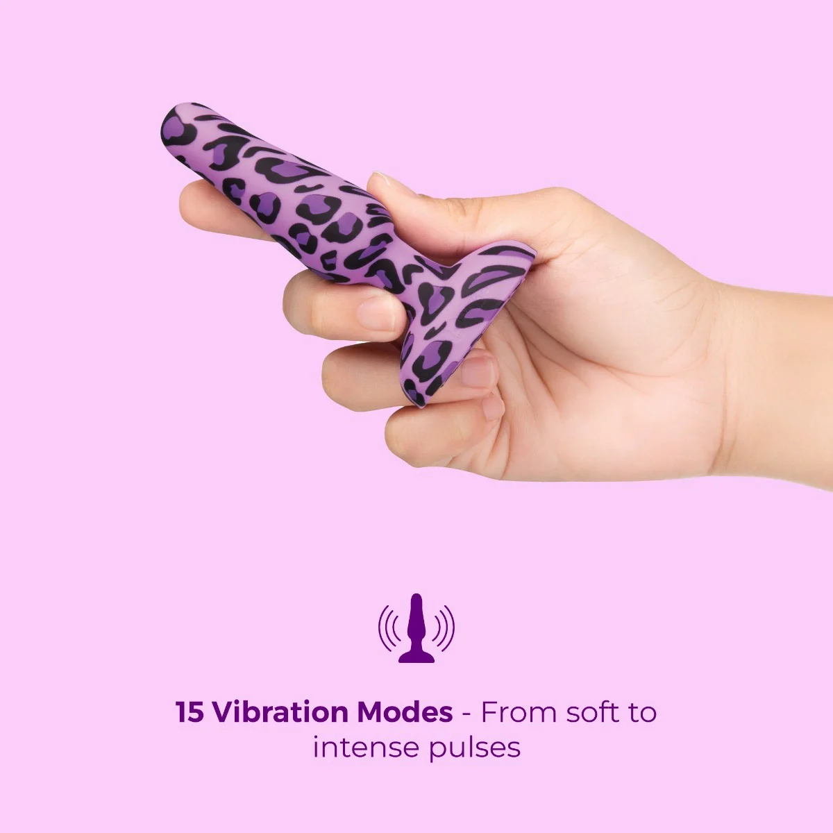b-Vibe Leopard Novice Plug Special Edition Vibrating Anal Plug - Image 6