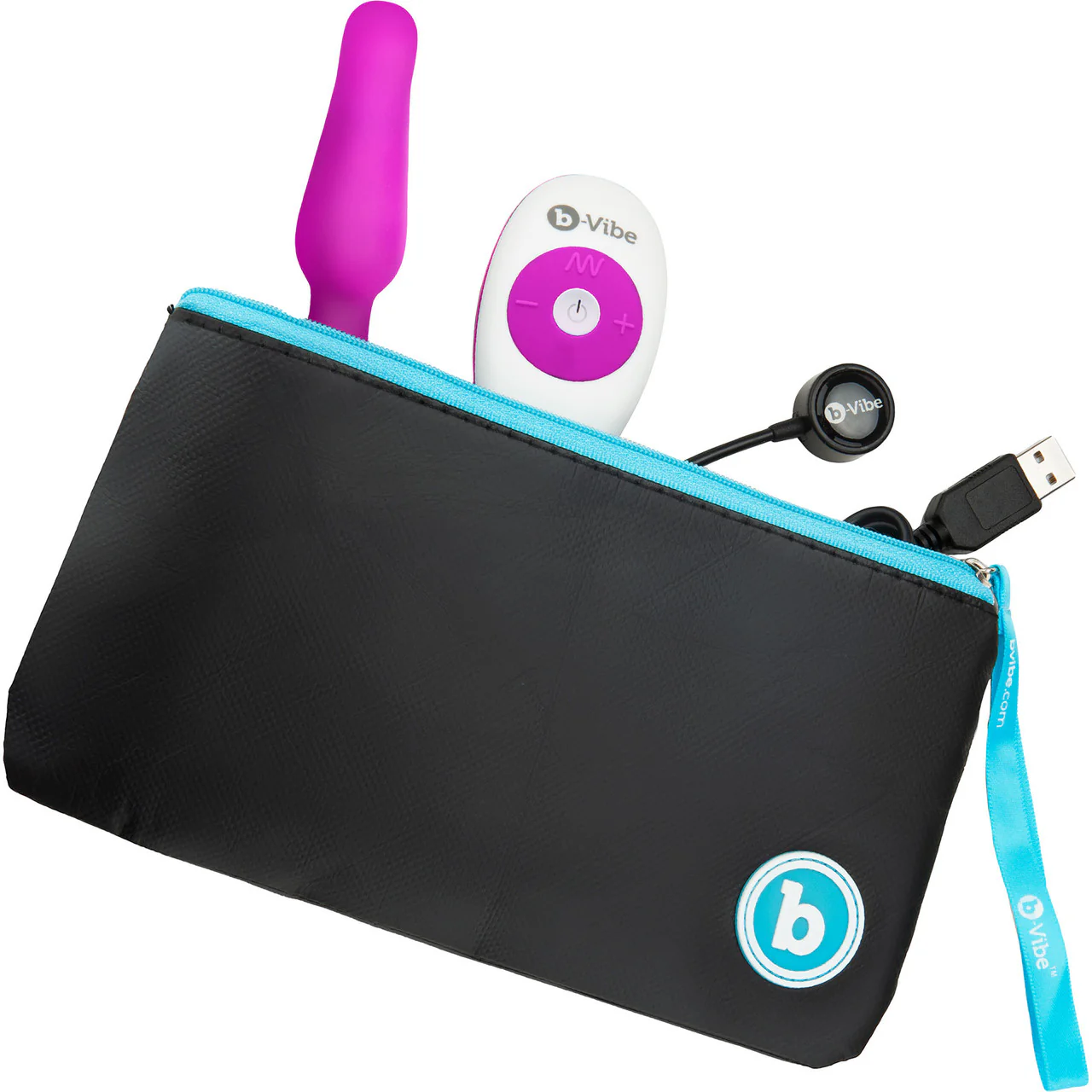 b-Vibe Novice Plug Vibrating Anal Plug With Remote - Fuchsia - Image 9