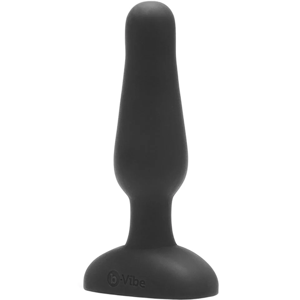 b-Vibe Novice Plug Vibrating Silicone Anal Plug With Remote - Black - Image 4