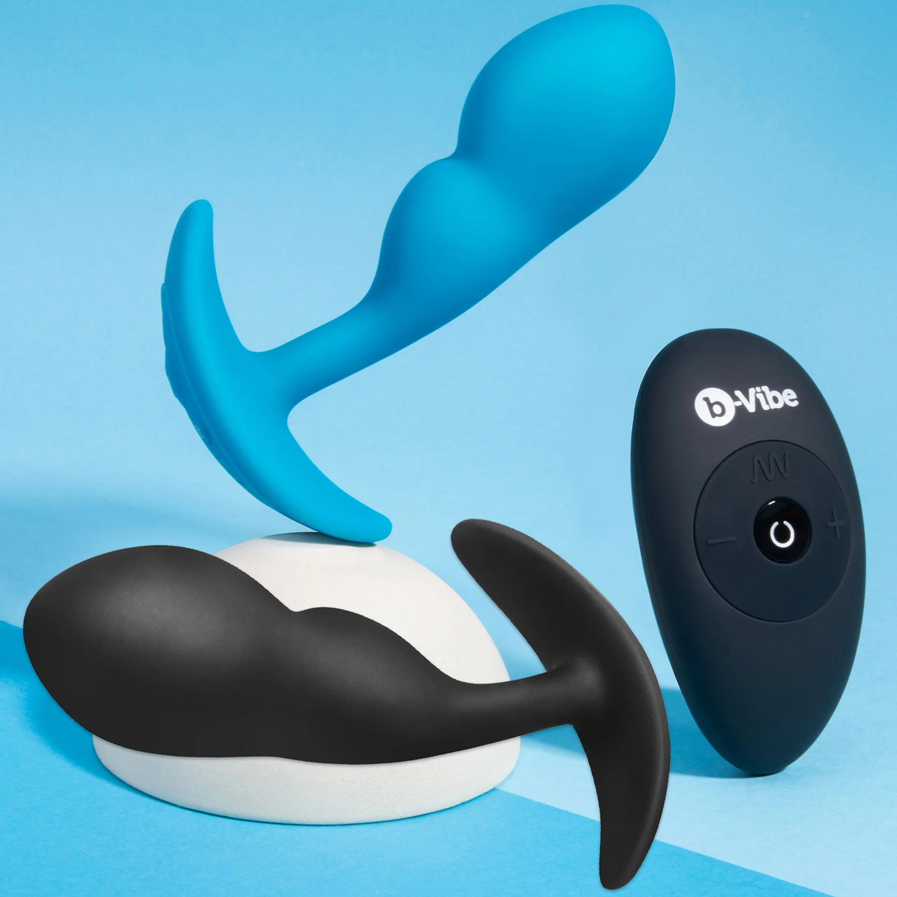b-Vibe P-Spot Snug Plug Weighted & Vibrating Silicone Prostate Plug With Remote - Image 2