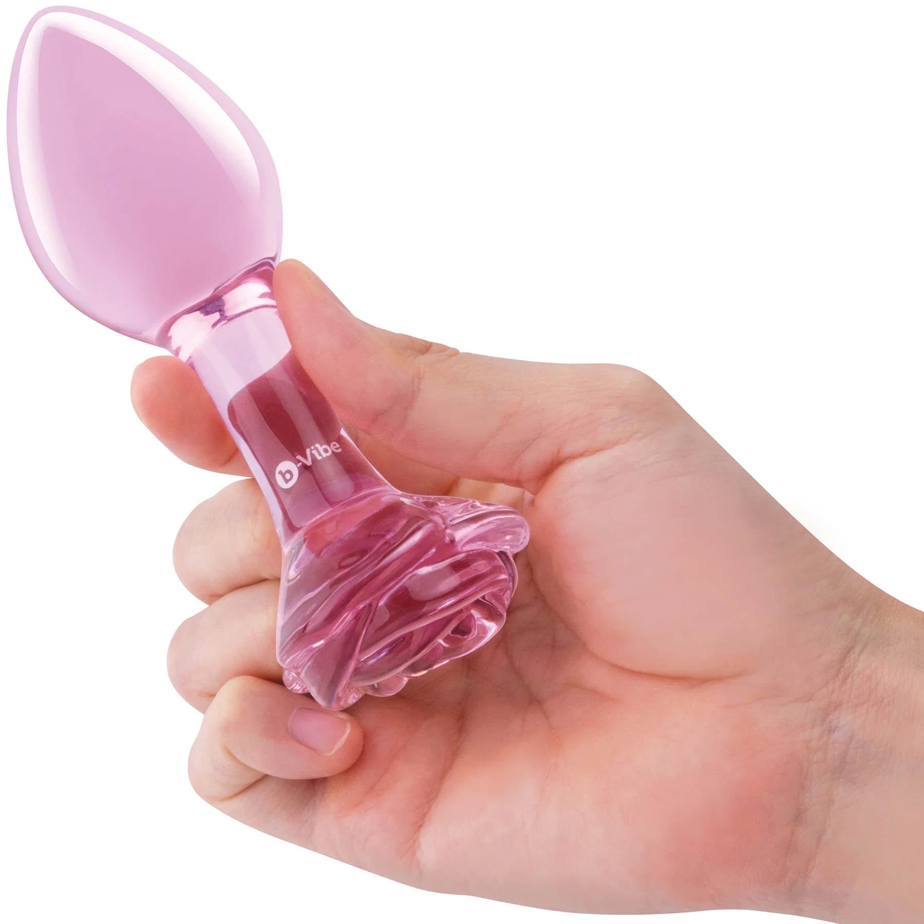b-Vibe Pink Roses Glass Butt Plug Training Set - Image 4