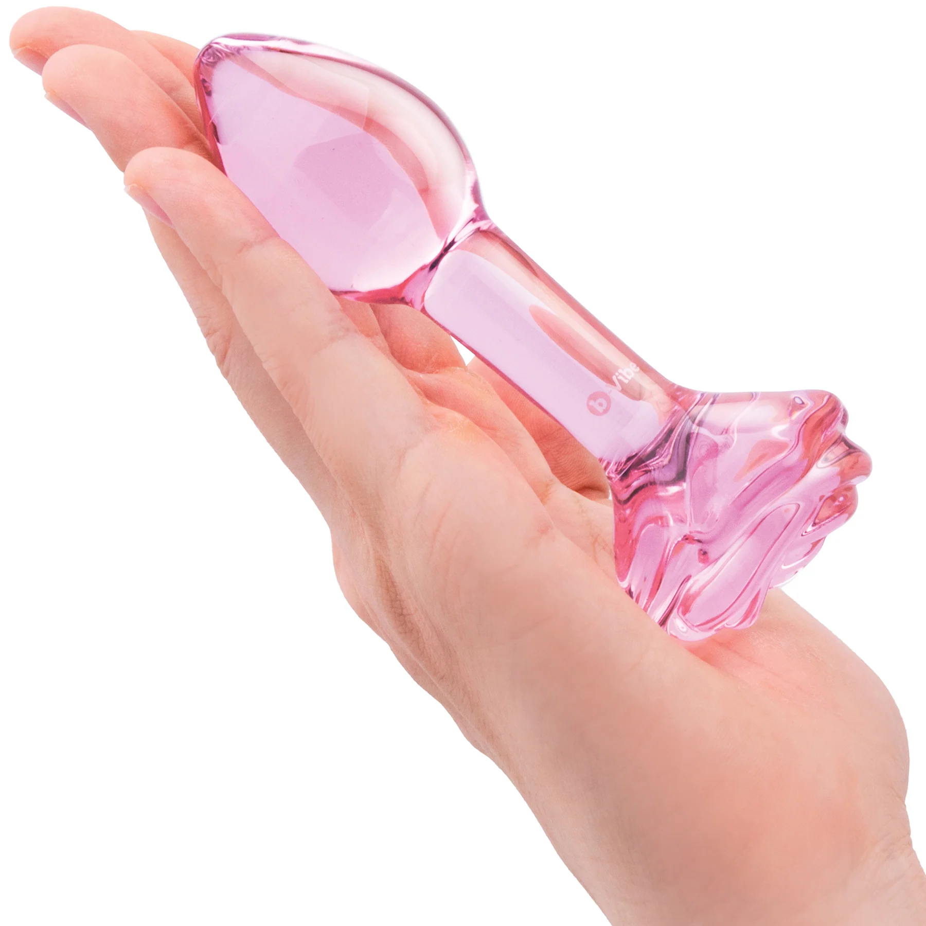 b-Vibe Pink Roses Glass Butt Plug Training Set - Image 7