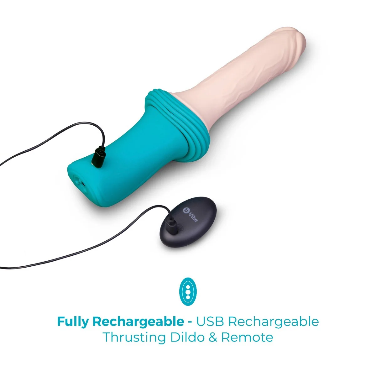 b-Vibe Realistic Rechargeable Silicone Thrusting Dildo Machine - Image 11