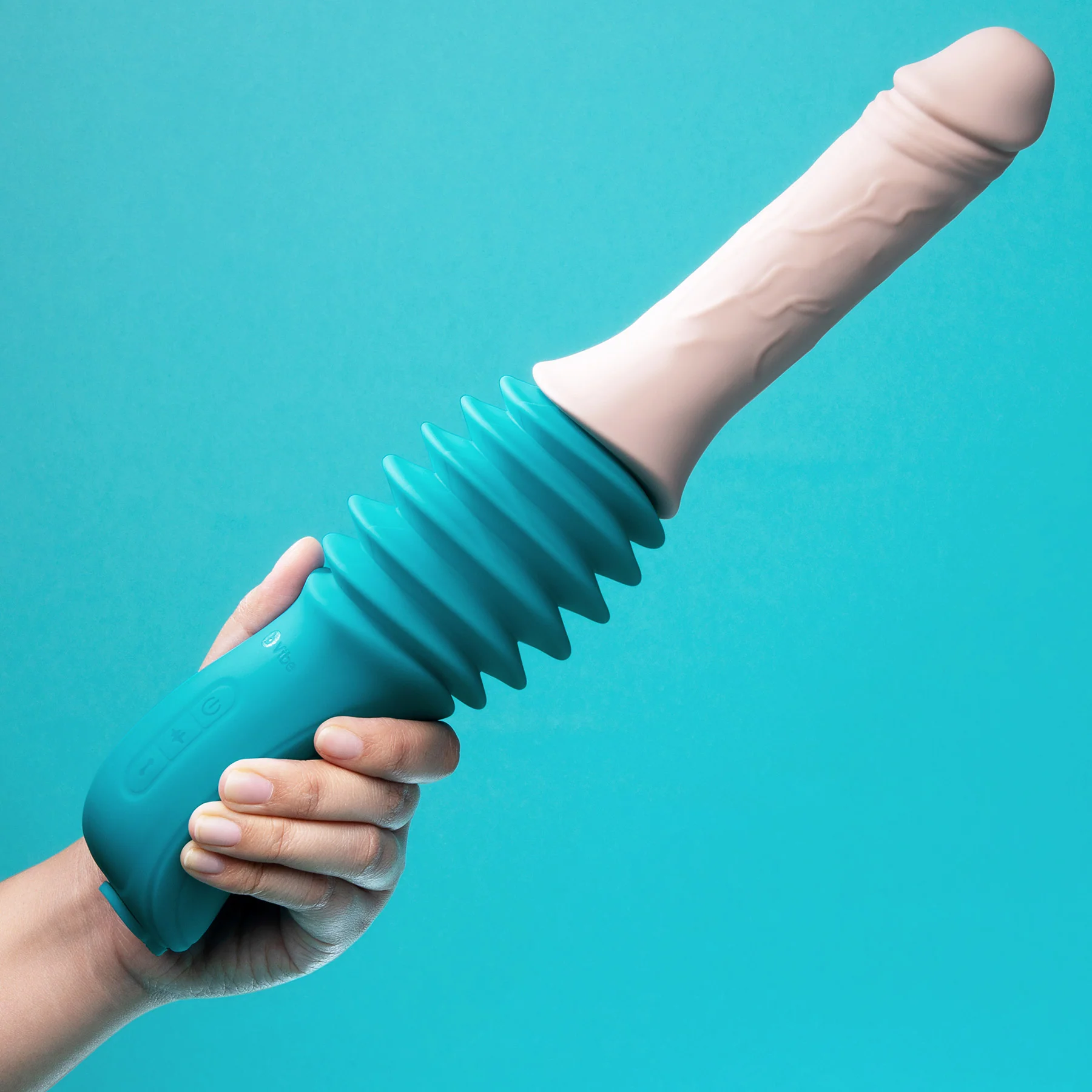 b-Vibe Realistic Rechargeable Silicone Thrusting Dildo Machine - Image 12