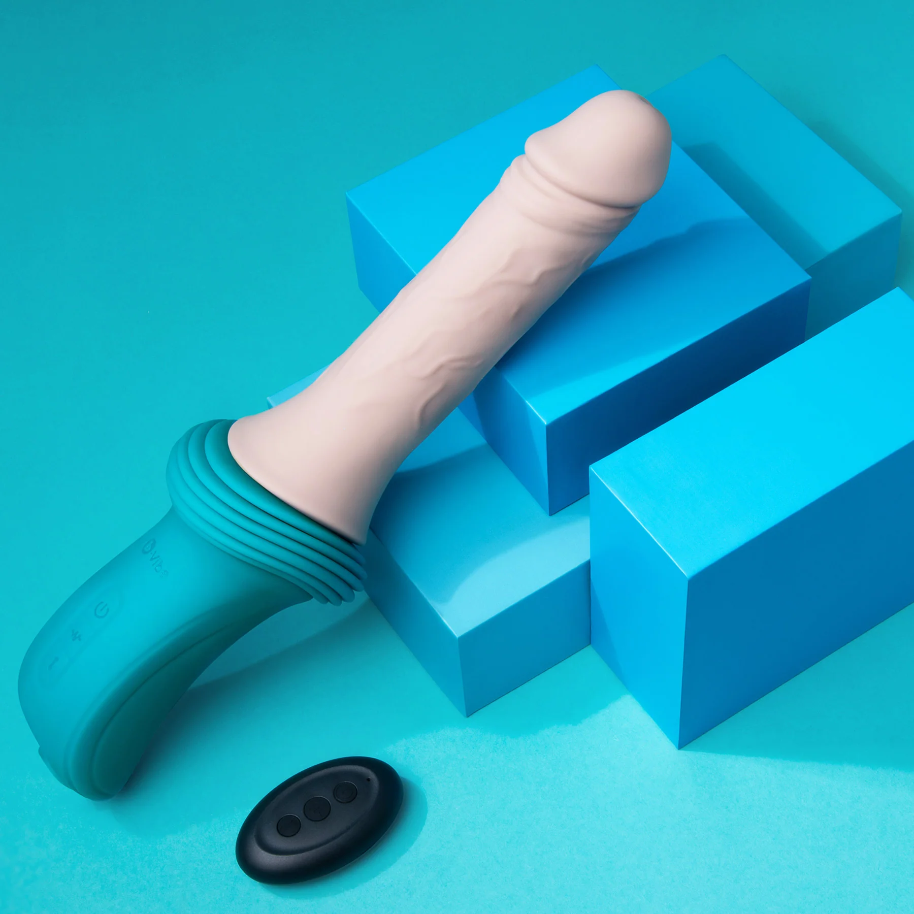 b-Vibe Realistic Rechargeable Silicone Thrusting Dildo Machine - Image 15