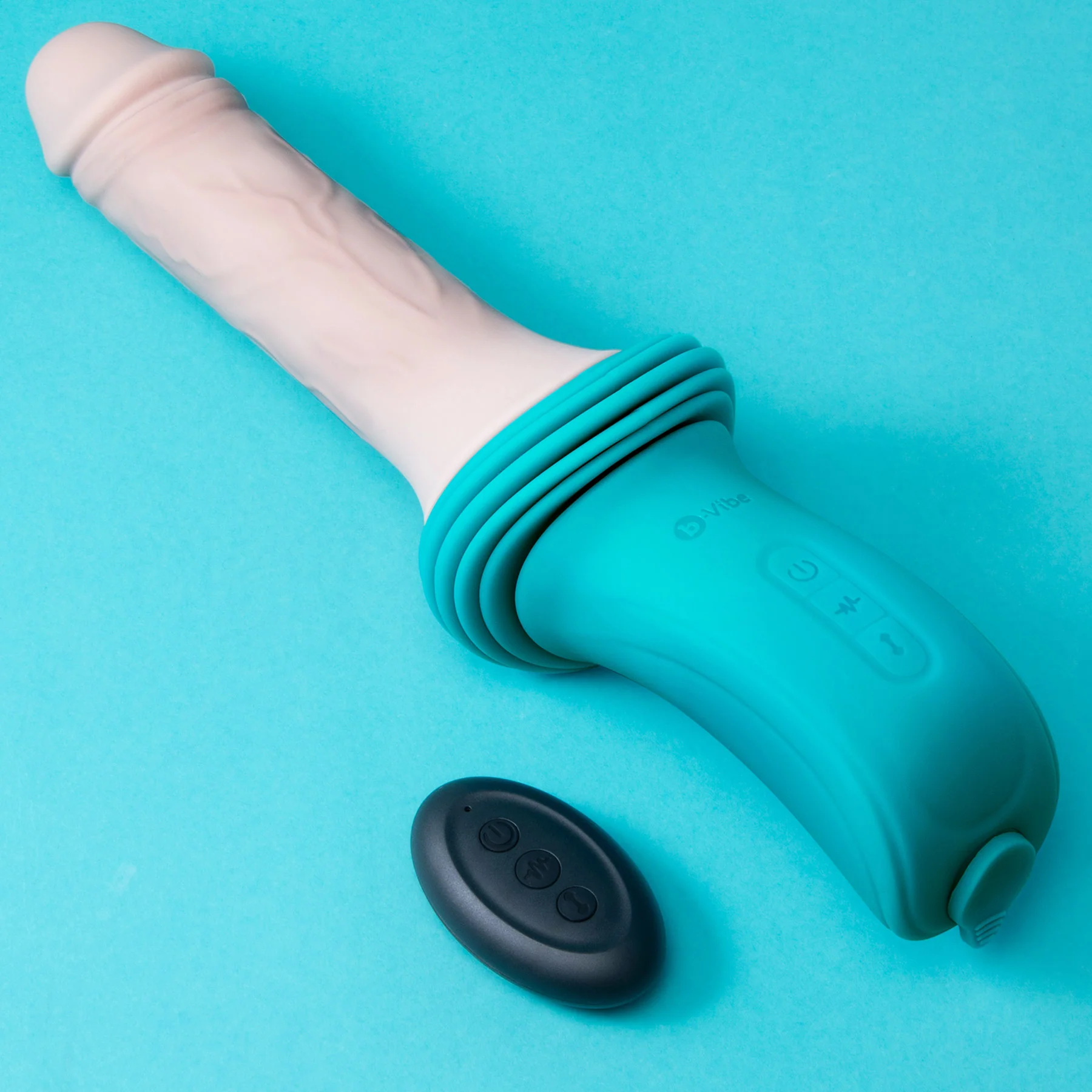b-Vibe Realistic Rechargeable Silicone Thrusting Dildo Machine - Image 19