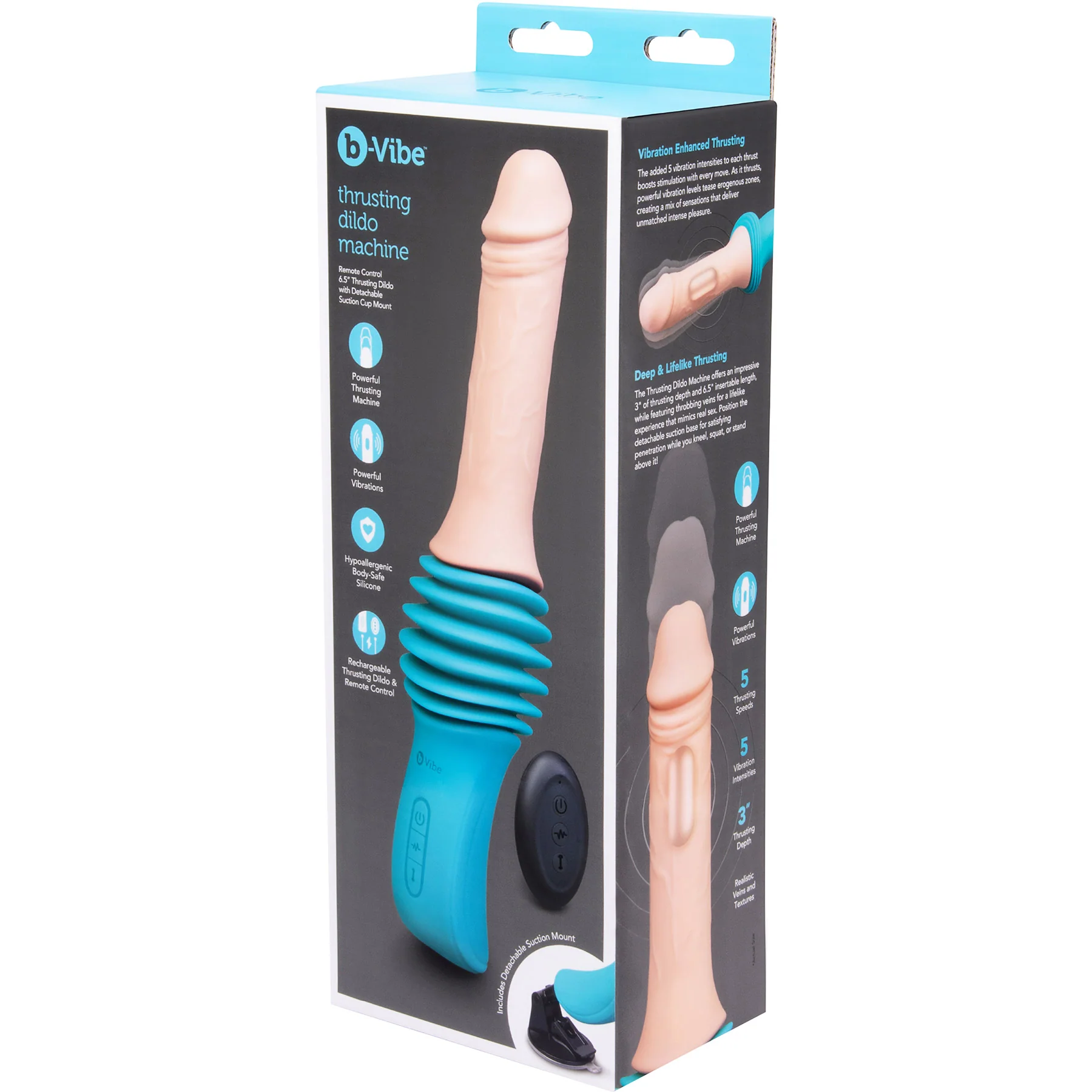 b-Vibe Realistic Rechargeable Silicone Thrusting Dildo Machine - Image 20