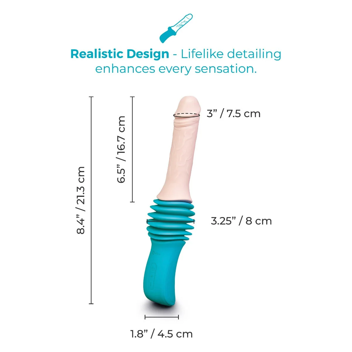 b-Vibe Realistic Rechargeable Silicone Thrusting Dildo Machine - Image 22