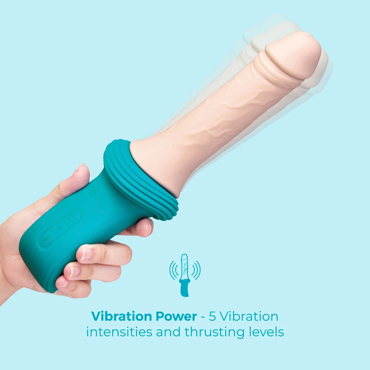 b-Vibe Realistic Rechargeable Silicone Thrusting Dildo Machine - Image 3