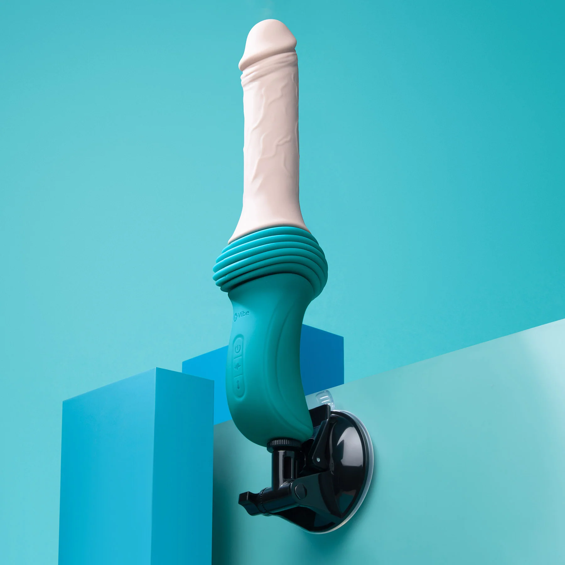 b-Vibe Realistic Rechargeable Silicone Thrusting Dildo Machine - Image 9