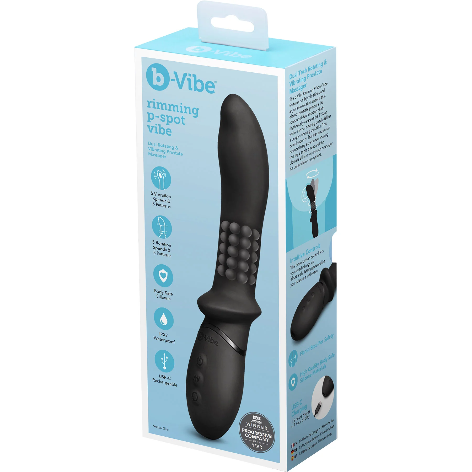 b-Vibe Rimming Rechargeable Silicone P-Spot Vibe - Image 18