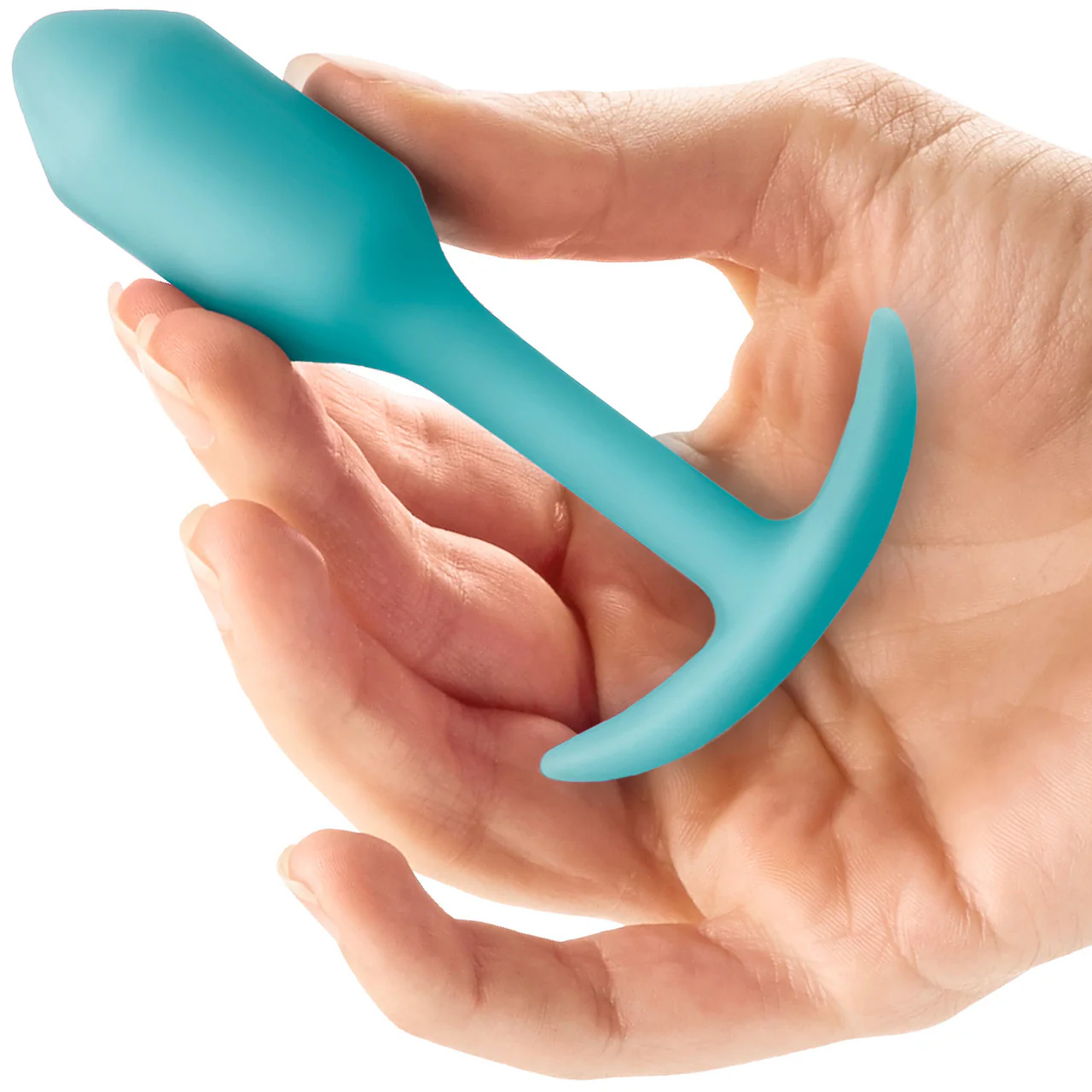 b-Vibe Snug Plug 1 Small Silicone Weighted Butt Plug - Mint - Image 4
