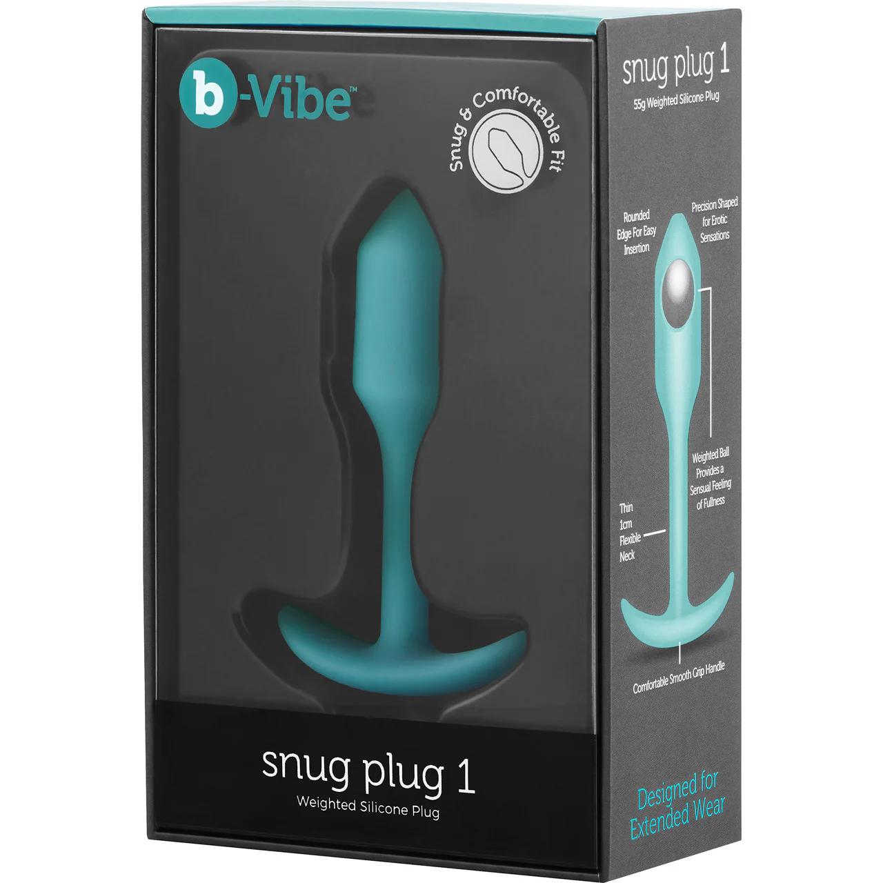 b-Vibe Snug Plug 1 Small Silicone Weighted Butt Plug - Mint - Image 6