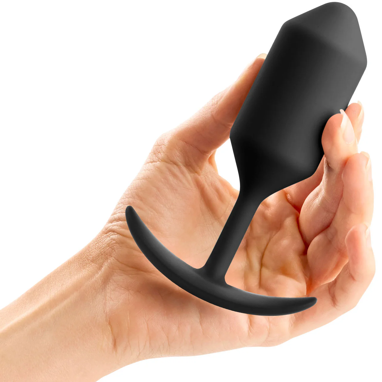 b-Vibe Snug Plug 3 Large Silicone Weighted Butt Plug - Black - Image 4
