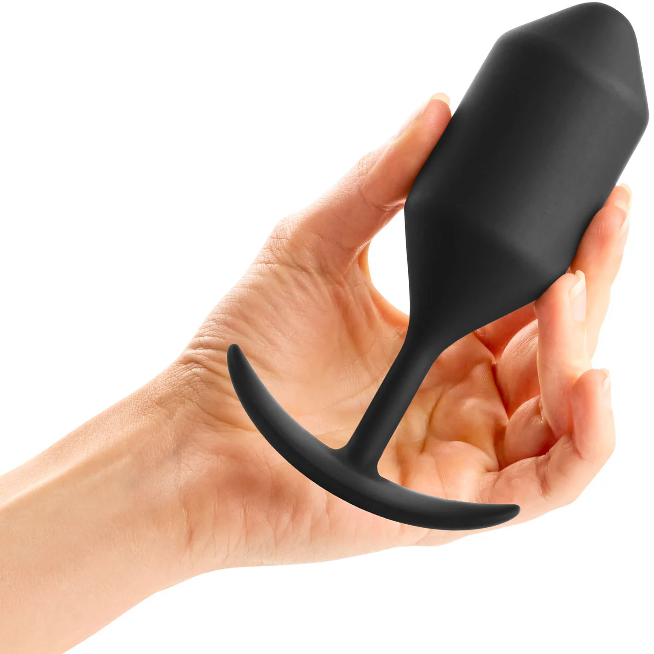 b-Vibe Snug Plug 4 Extra-Large Silicone Weighted Butt Plug - Black - Image 4