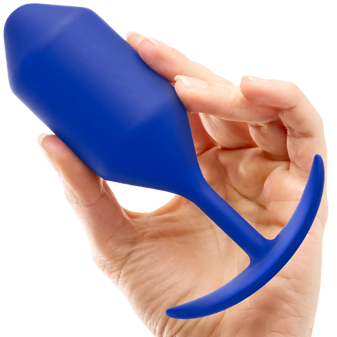 b-Vibe Snug Plug 4 Extra-Large Silicone Weighted Butt Plug - Navy - Image 4