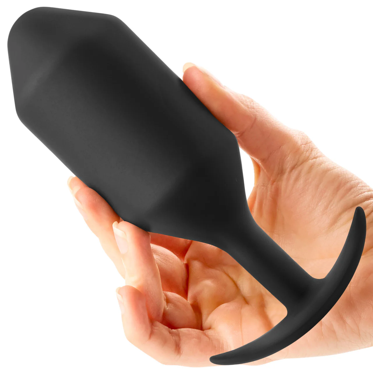 b-Vibe Snug Plug 6 XXXL Silicone Weighted Butt Plug - Black - Image 2