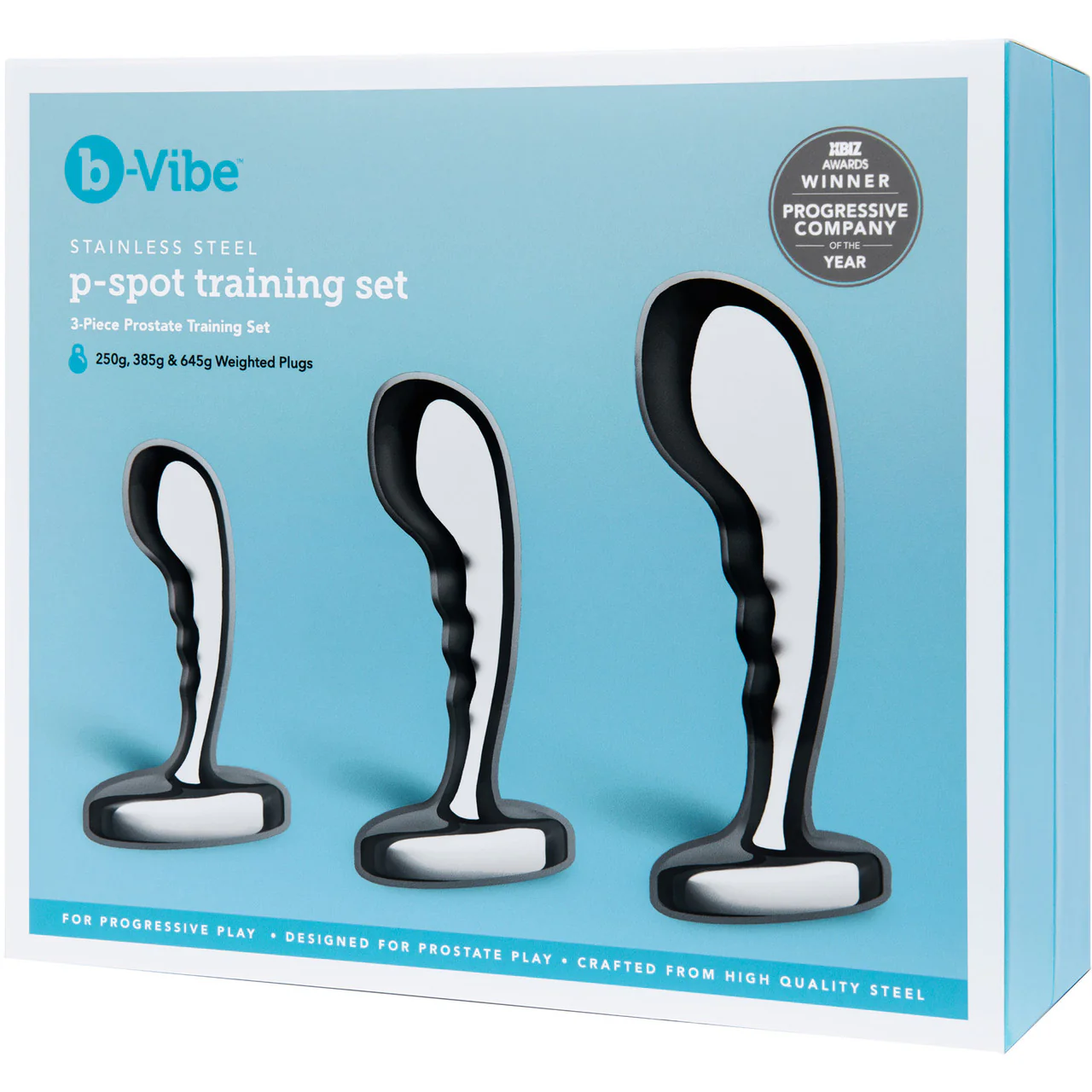 b-Vibe Stainless Steel 3-Piece P-Spot Training Set - Image 16