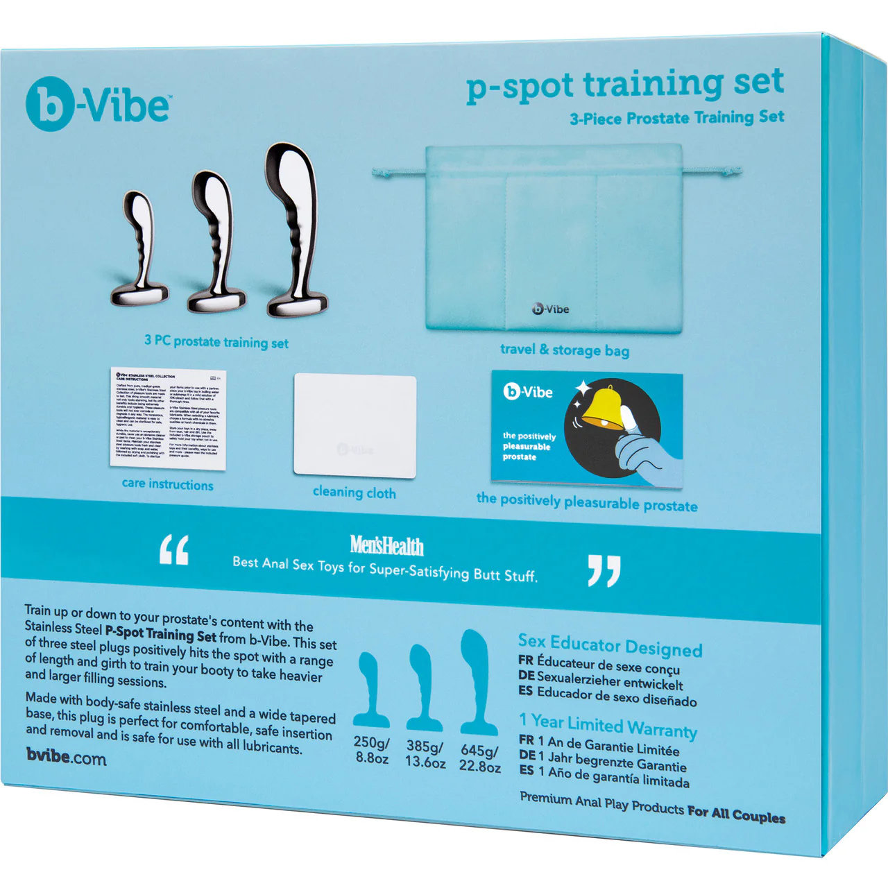 b-Vibe Stainless Steel 3-Piece P-Spot Training Set - Image 17