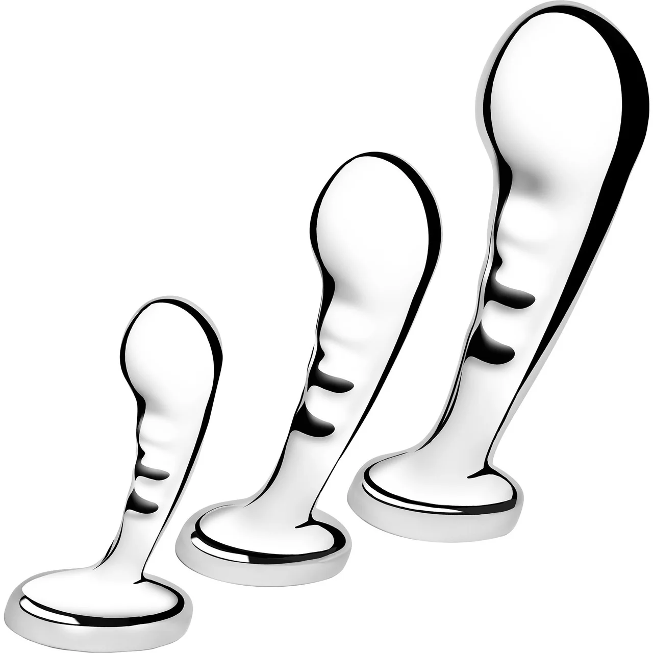 b-Vibe Stainless Steel 3-Piece P-Spot Training Set - Image 2