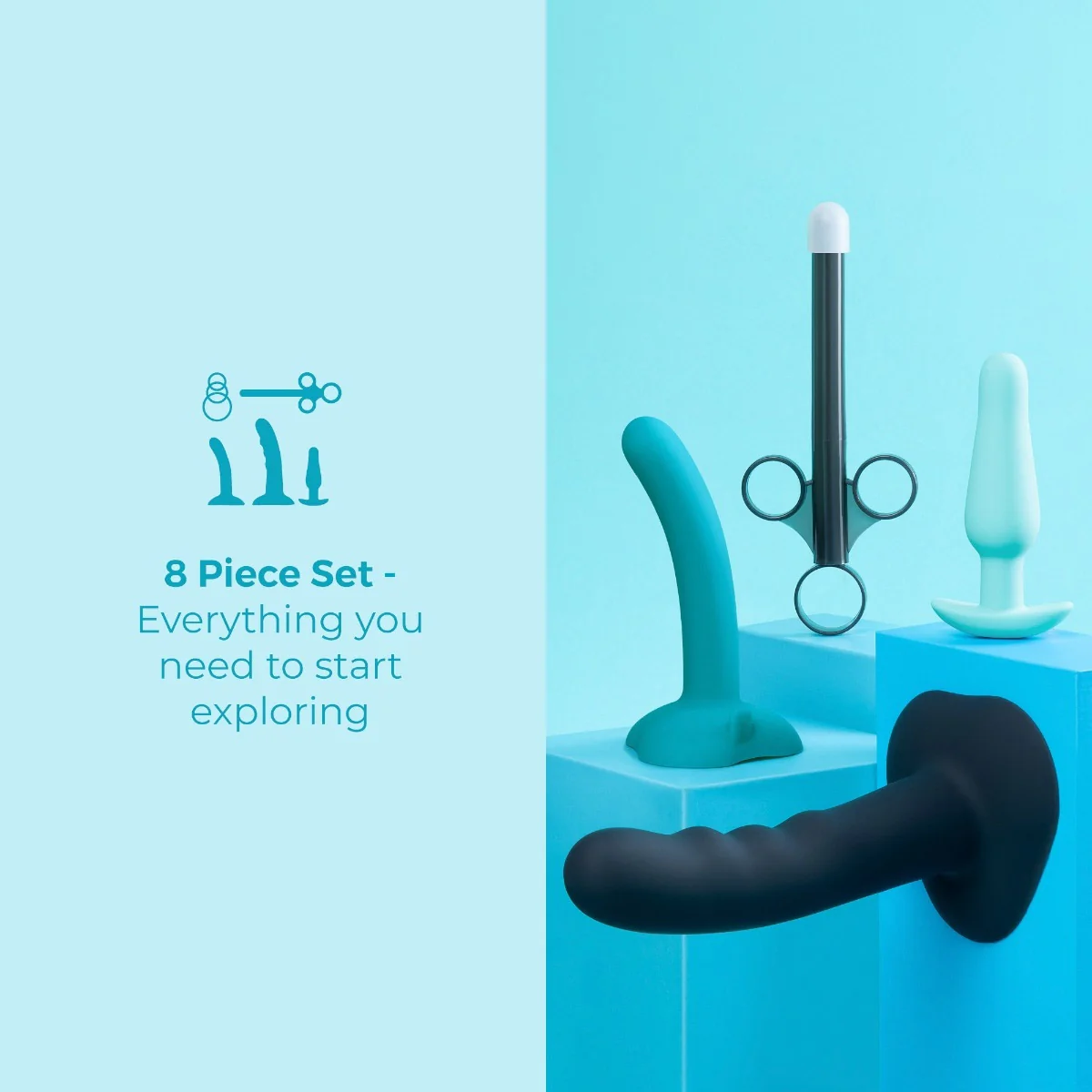 b-Vibe Strap-It-On 8 Piece Anal Training Kit With Harness - Image 15