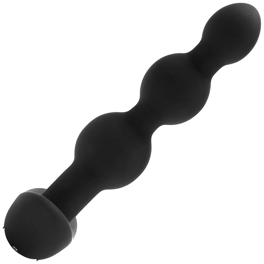 b-Vibe Triplet Silicone Remote Control Vibrating Anal Beads - Black - Image 5