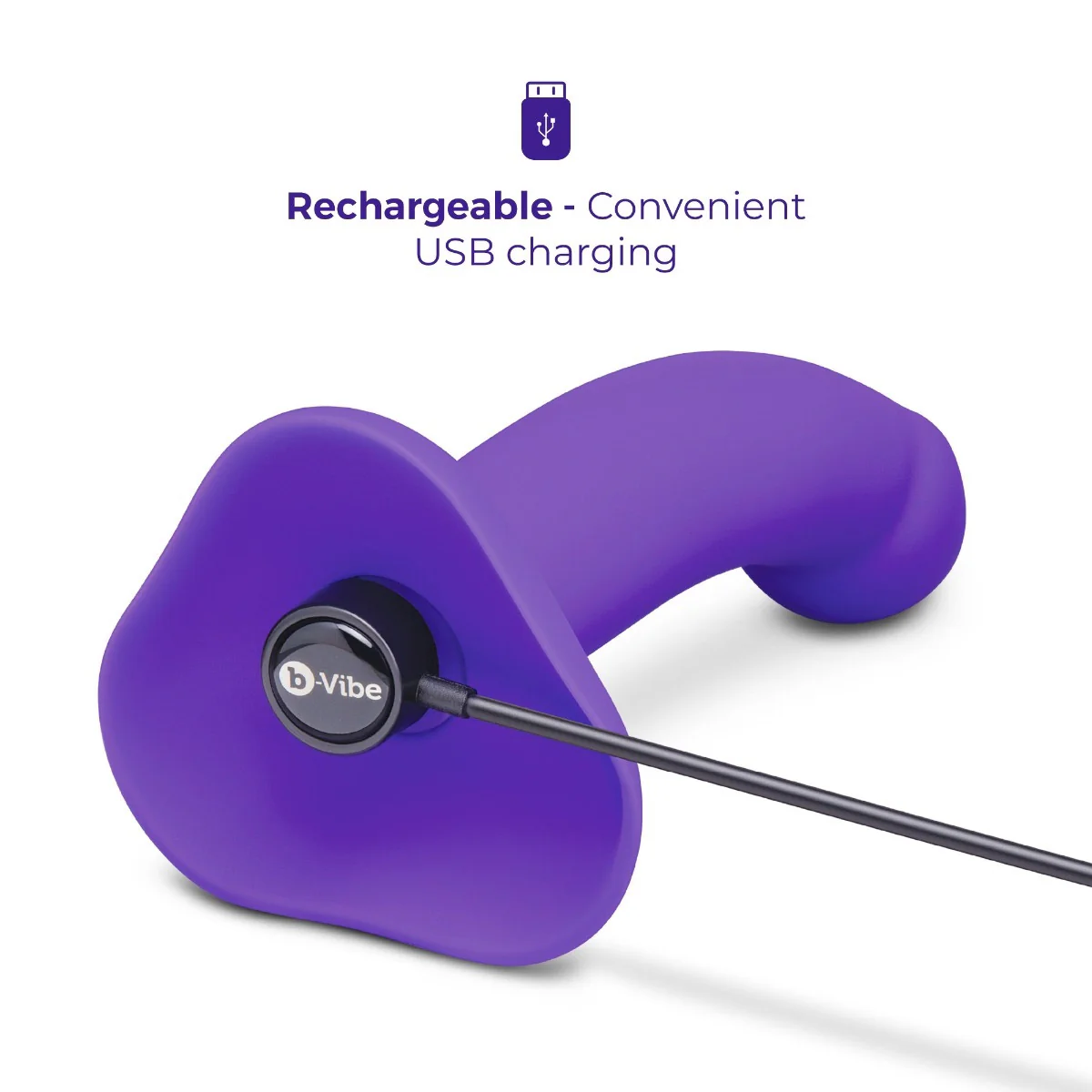 b-Vibe Vibrating Curved Silicone Dildo Strap-On Kit - Image 18