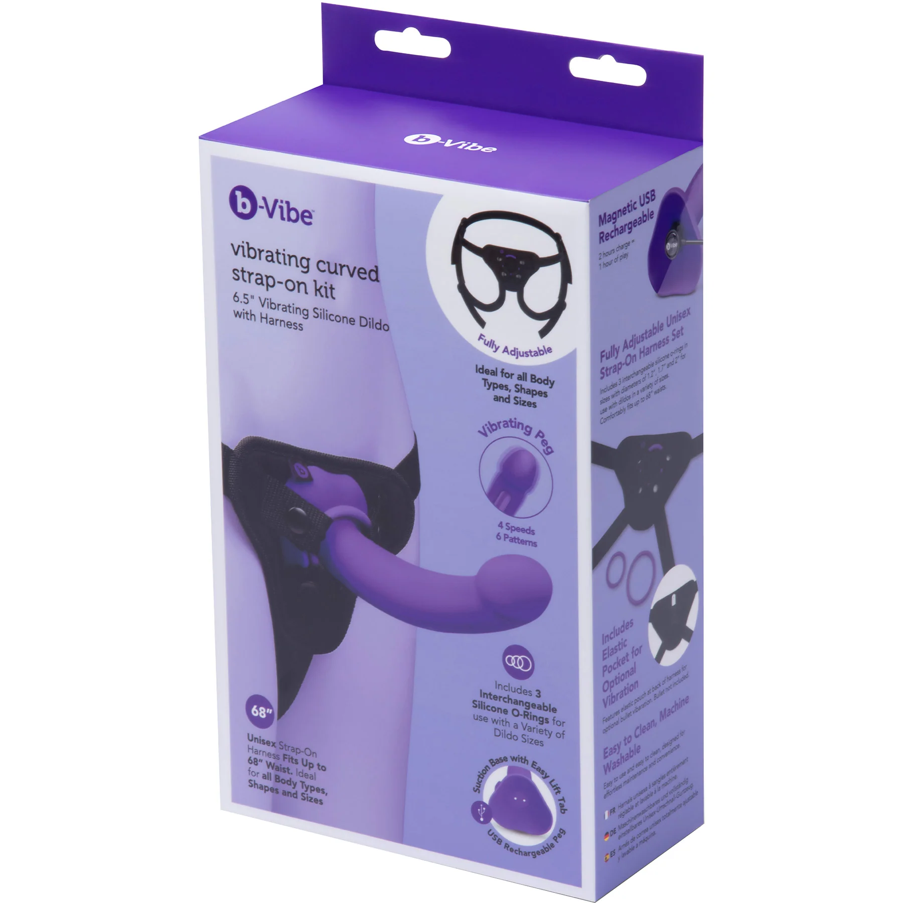 b-Vibe Vibrating Curved Silicone Dildo Strap-On Kit - Image 19
