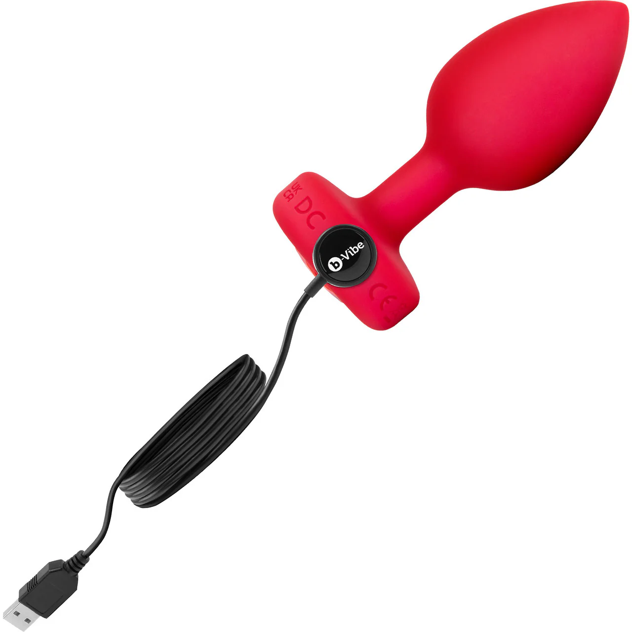 b-Vibe Vibrating Heart Silicone Rechargeable Anal Plug With Remote - Medium / Large - Image 5