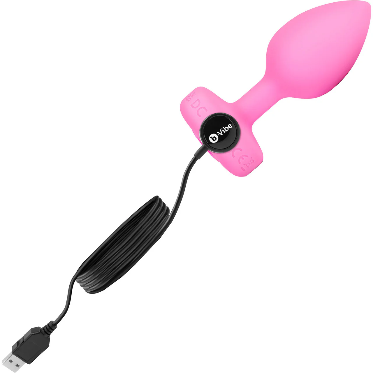 b-Vibe Vibrating Heart Silicone Rechargeable Anal Plug With Remote - Small / Medium - Image 5