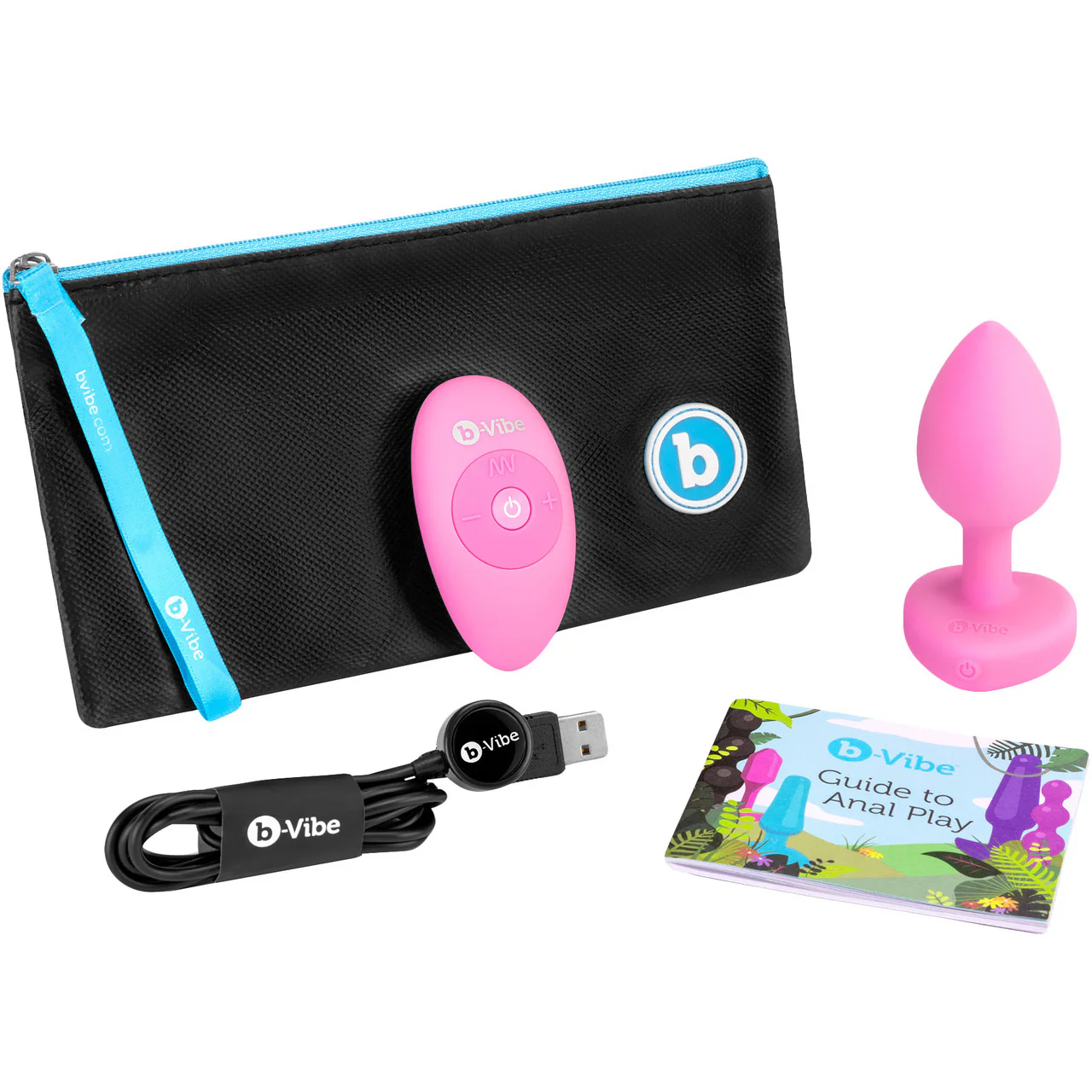 b-Vibe Vibrating Heart Silicone Rechargeable Anal Plug With Remote - Small / Medium - Image 9