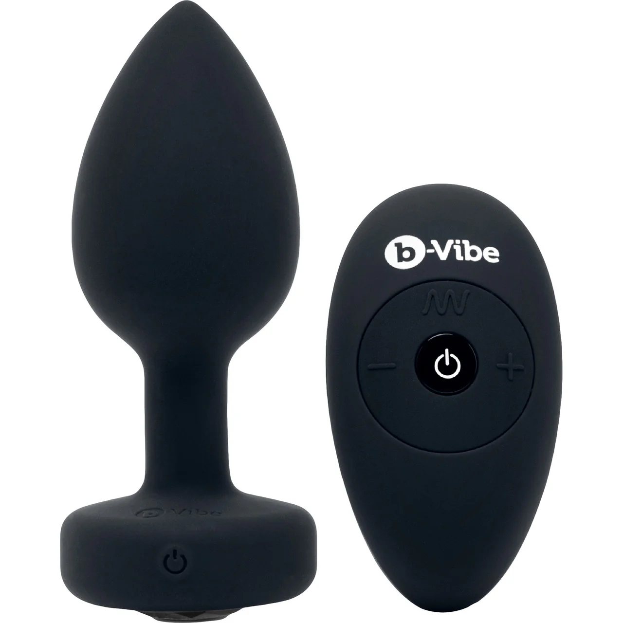 b-Vibe Vibrating Jewel Plug M/L Remote Control Silicone Anal Toy - Black - Image 2