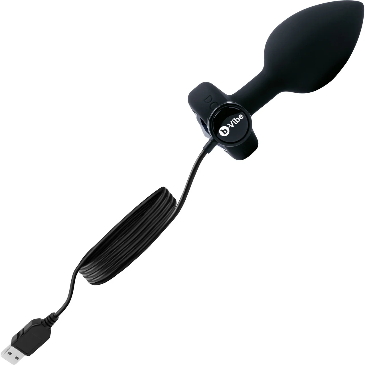 b-Vibe Vibrating Jewel Plug M/L Remote Control Silicone Anal Toy - Black - Image 6