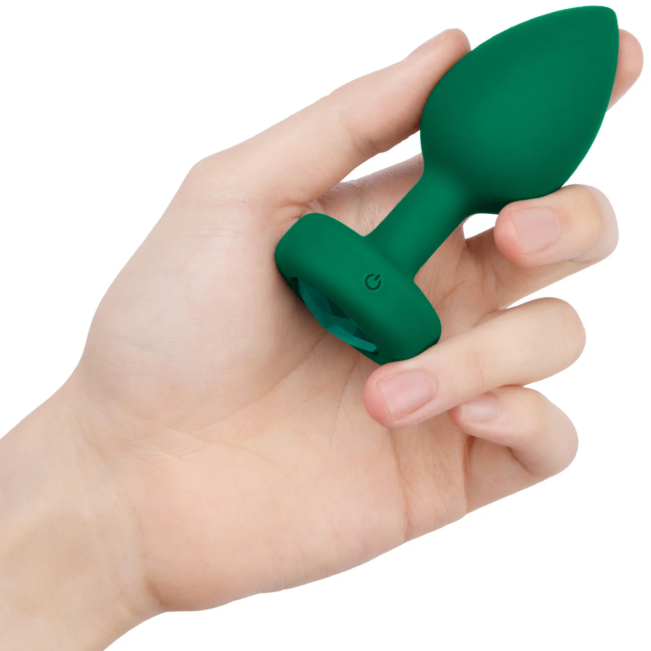 b-Vibe Vibrating Jewel Plug M/L Remote Control Silicone Anal Toy - Emerald Green - Image 11