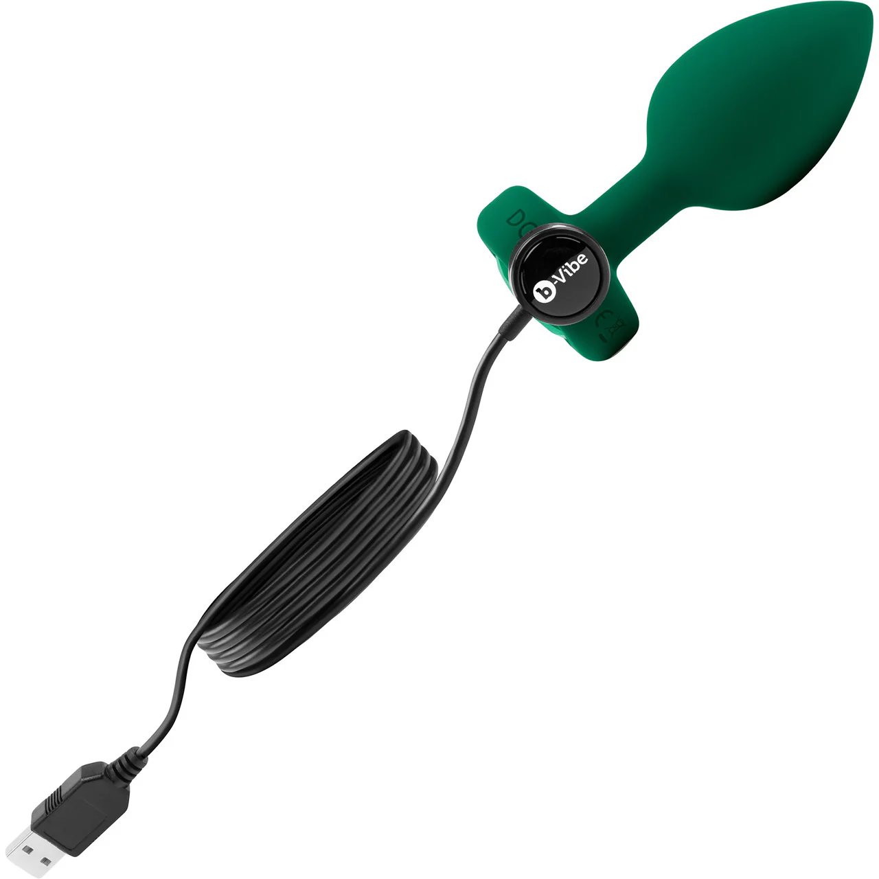 b-Vibe Vibrating Jewel Plug M/L Remote Control Silicone Anal Toy - Emerald Green - Image 6