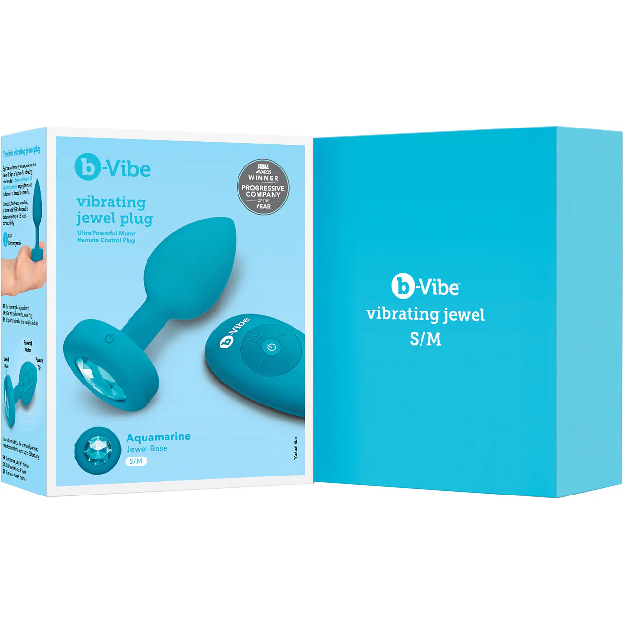 b-Vibe Vibrating Jewel Plug S/M Remote Control Silicone Anal Toy - Teal - Image 14