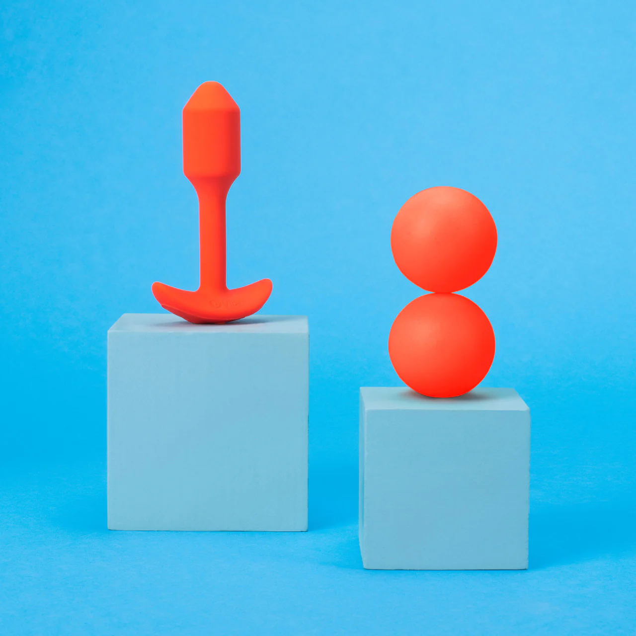 b-Vibe Vibrating Snug Plug 1 Rechargeable Silicone Anal Plug - Orange - Image 8