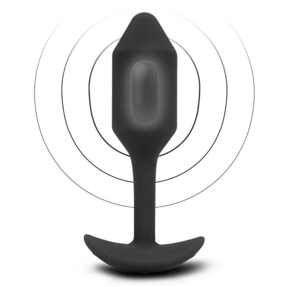 b-Vibe Vibrating Snug Plug 2 Rechargeable Silicone Anal Plug - Black - Image 2