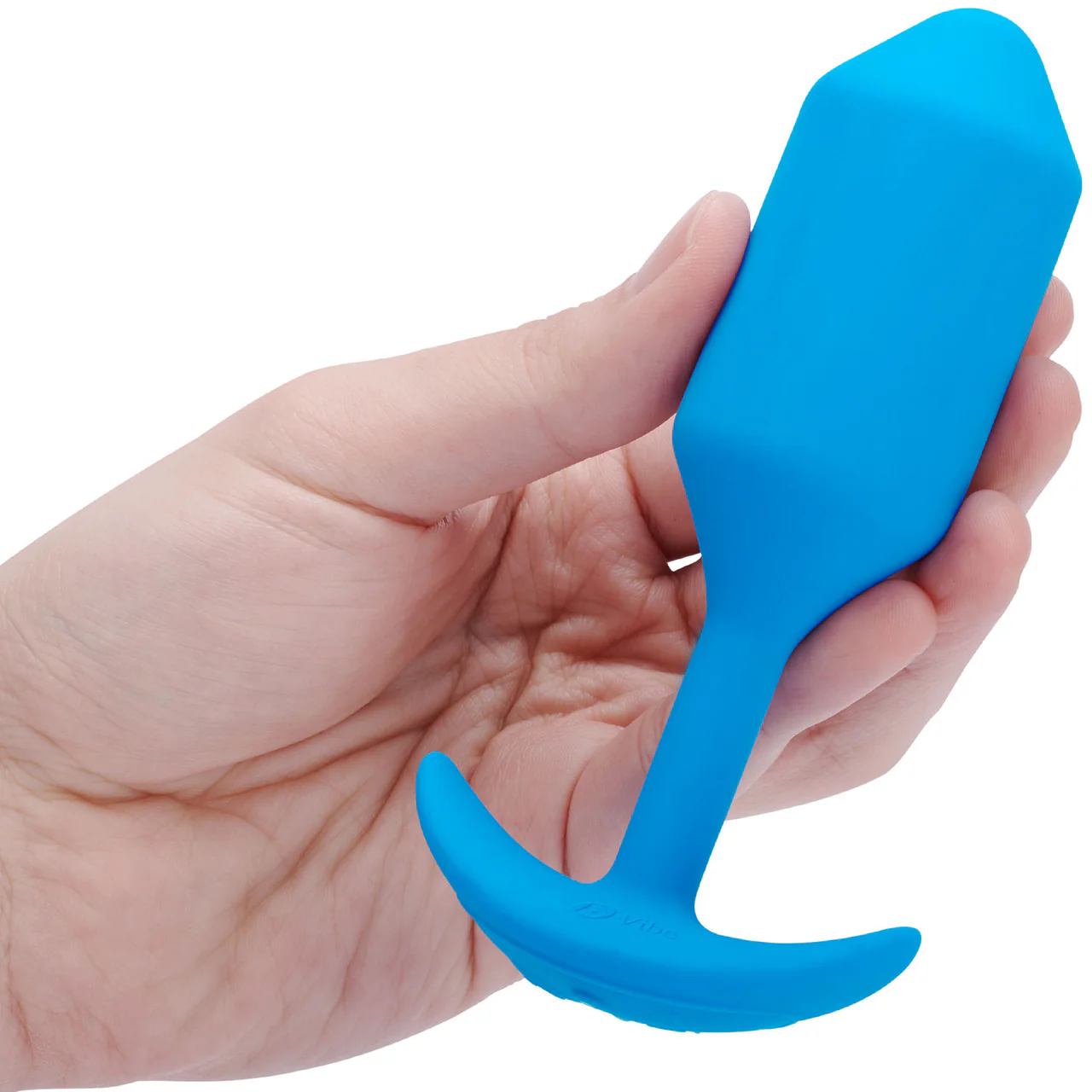 b-Vibe Vibrating Snug Plug 3 Rechargeable Silicone Anal Plug - Blue - Image 5
