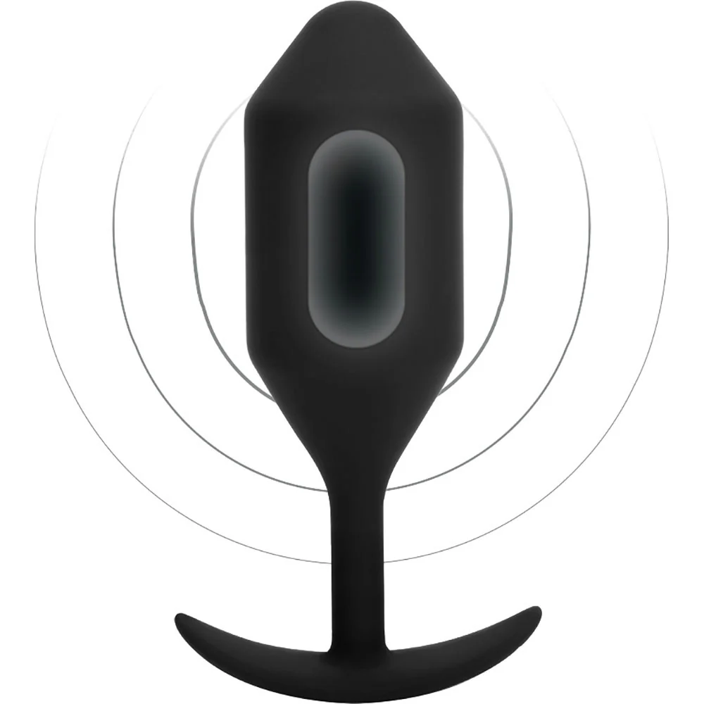 b-Vibe Vibrating Snug Plug 5 Rechargeable Silicone Anal Plug - Black - Image 4