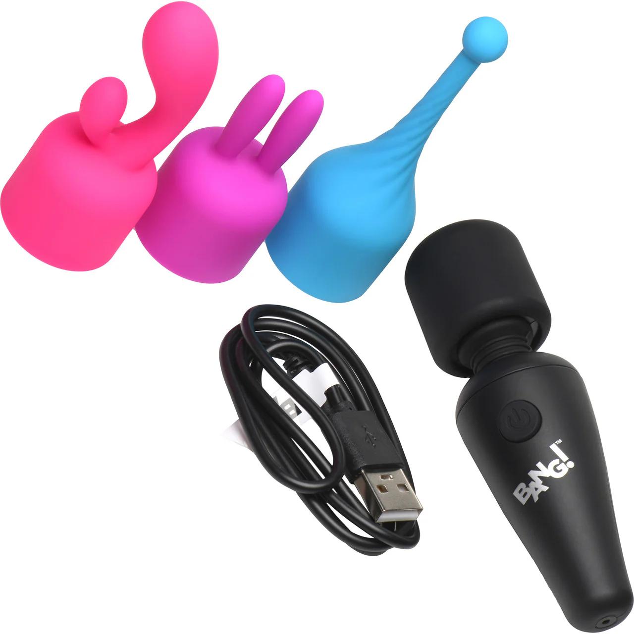 BANG! 10X Rechargeable Mini Wand With 3 Silicone Attachments - Image 7